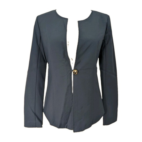 Against Nudity Jackets & Blazers - Against Nudity Navy Blue with Colorful Lining Blazer Women's Size XS
